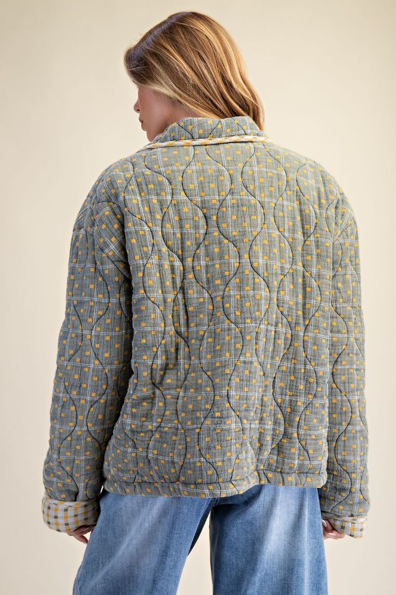 Sage Quilted Washed Jacket