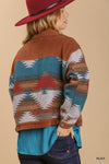 Stone Wash Vintage Pattern Jacket-Rust