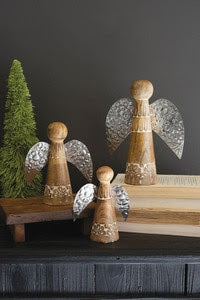 Wooden Table Top Christmas Angels