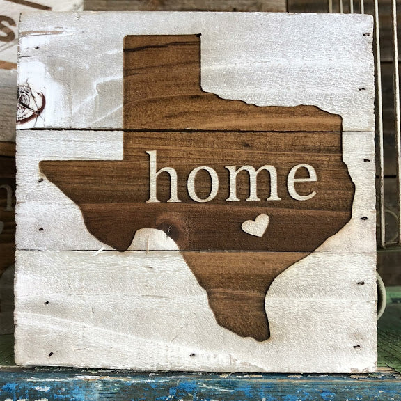Engraved Decor-Texas Home w/ Heart