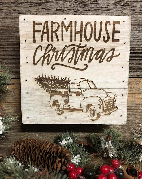 Engraved Decor-Farmhouse Christmas Truck