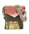 Recycled Military Tent w/Vintage Fabric Crossbody