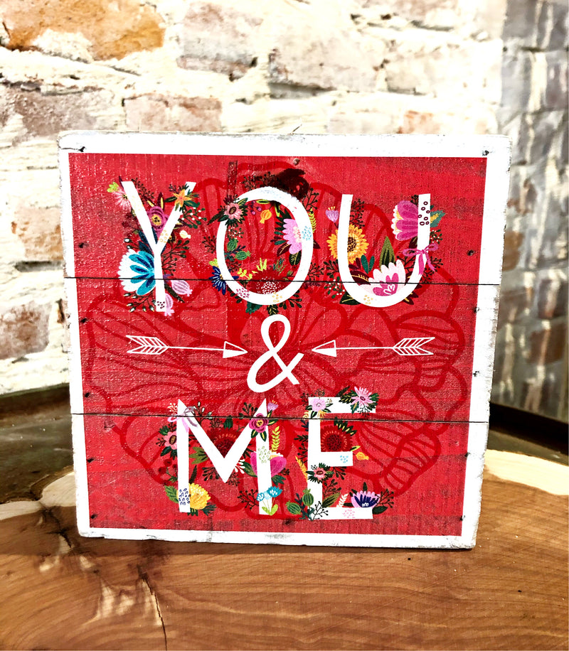 UV Color Printed Decor- You & Me- Red Floral