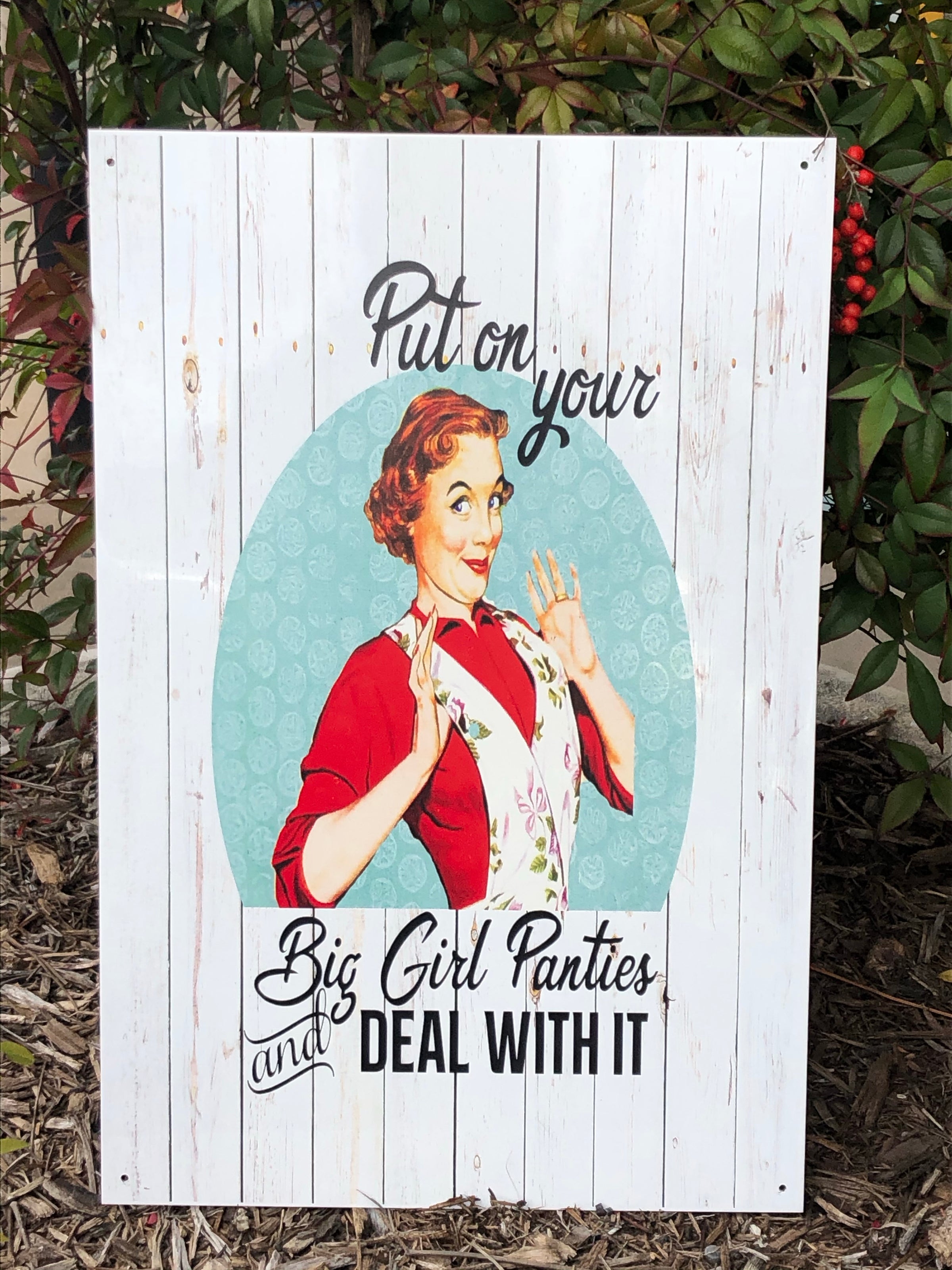 PUT YOUR BIG girl pants on retro metal sign/plaque novelty gift SHABBY CHIC  £3.42 - PicClick UK