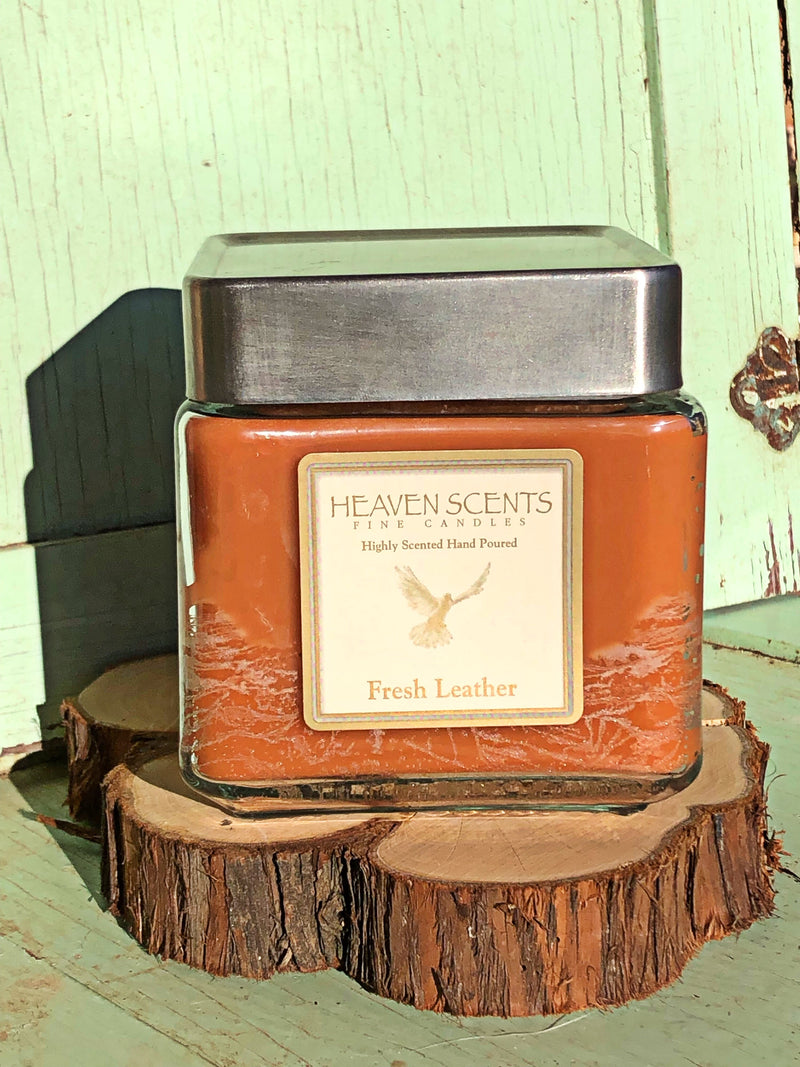 24 oz Candle- Leather Scent