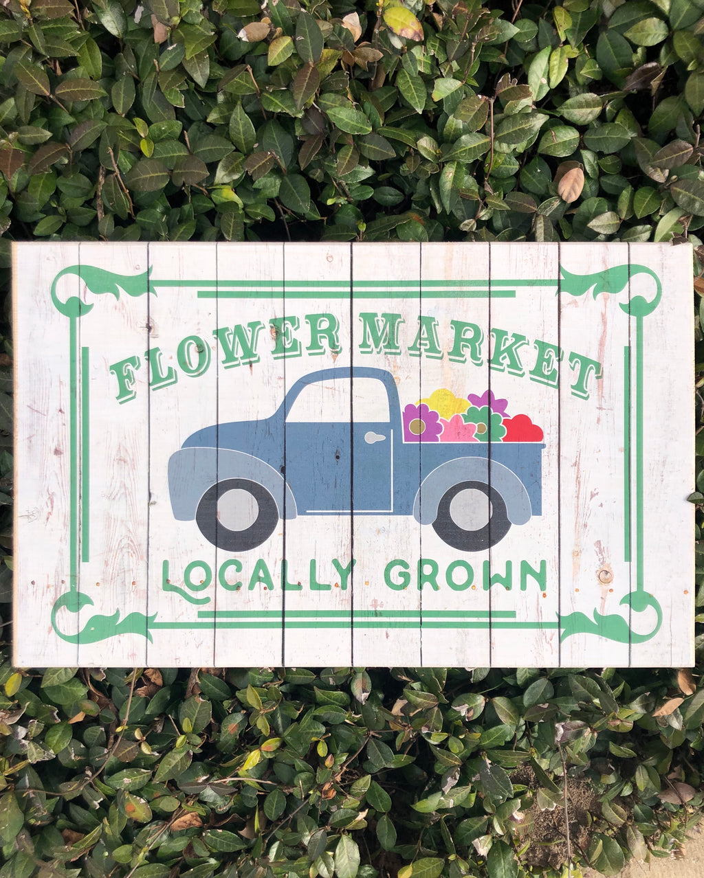 UV Color Handmade Decor-Flower Market w/Vintage Truck