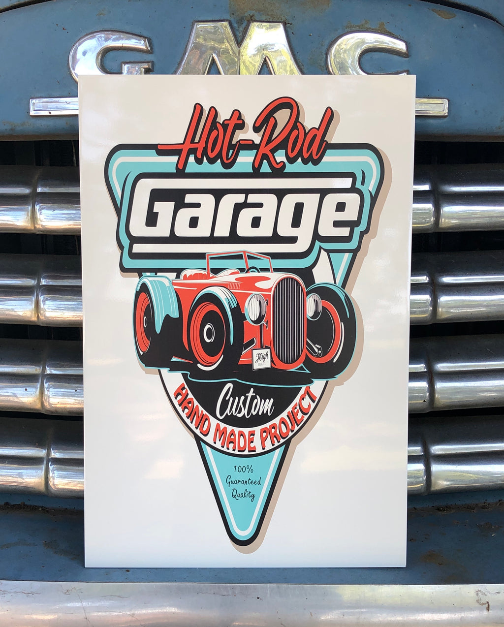 Metal UV Printed Sign- Hot Rod Garage