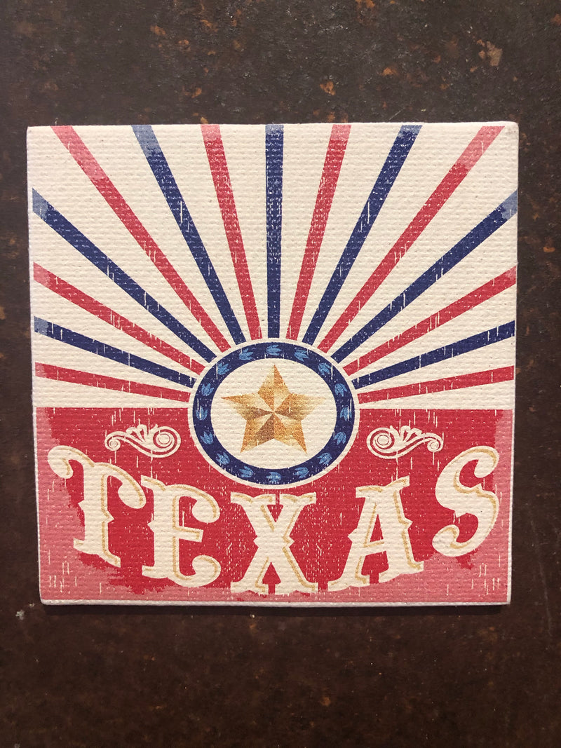 Canvas Magnet-TEXAS Red Lone Star