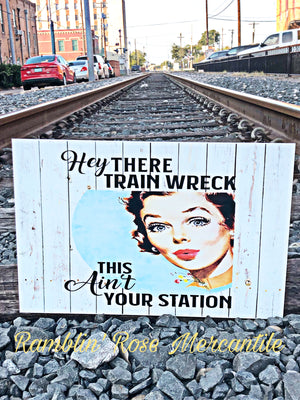 Metal UV Printed Sign- Train Wreck