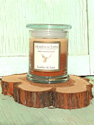 10 oz Candle- Leather & Lace Scent