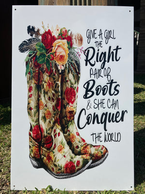 Metal UV Printed Sign- Right Pair Of Boots